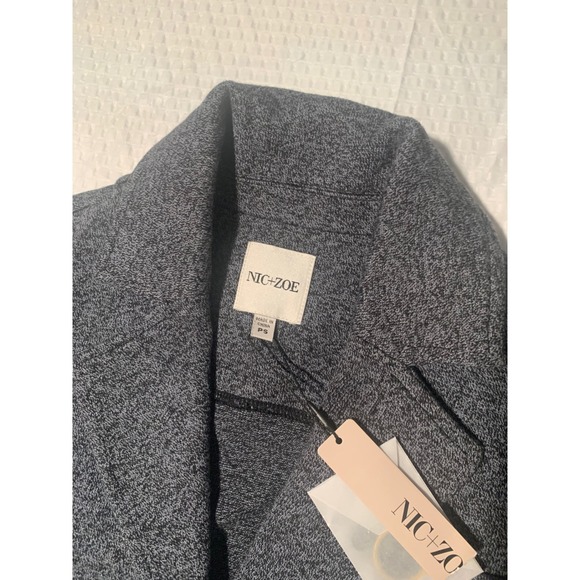 NIC+ZOE Textured Knit Editor BlazerJacket Black Sz PS - Picture 2 of 8